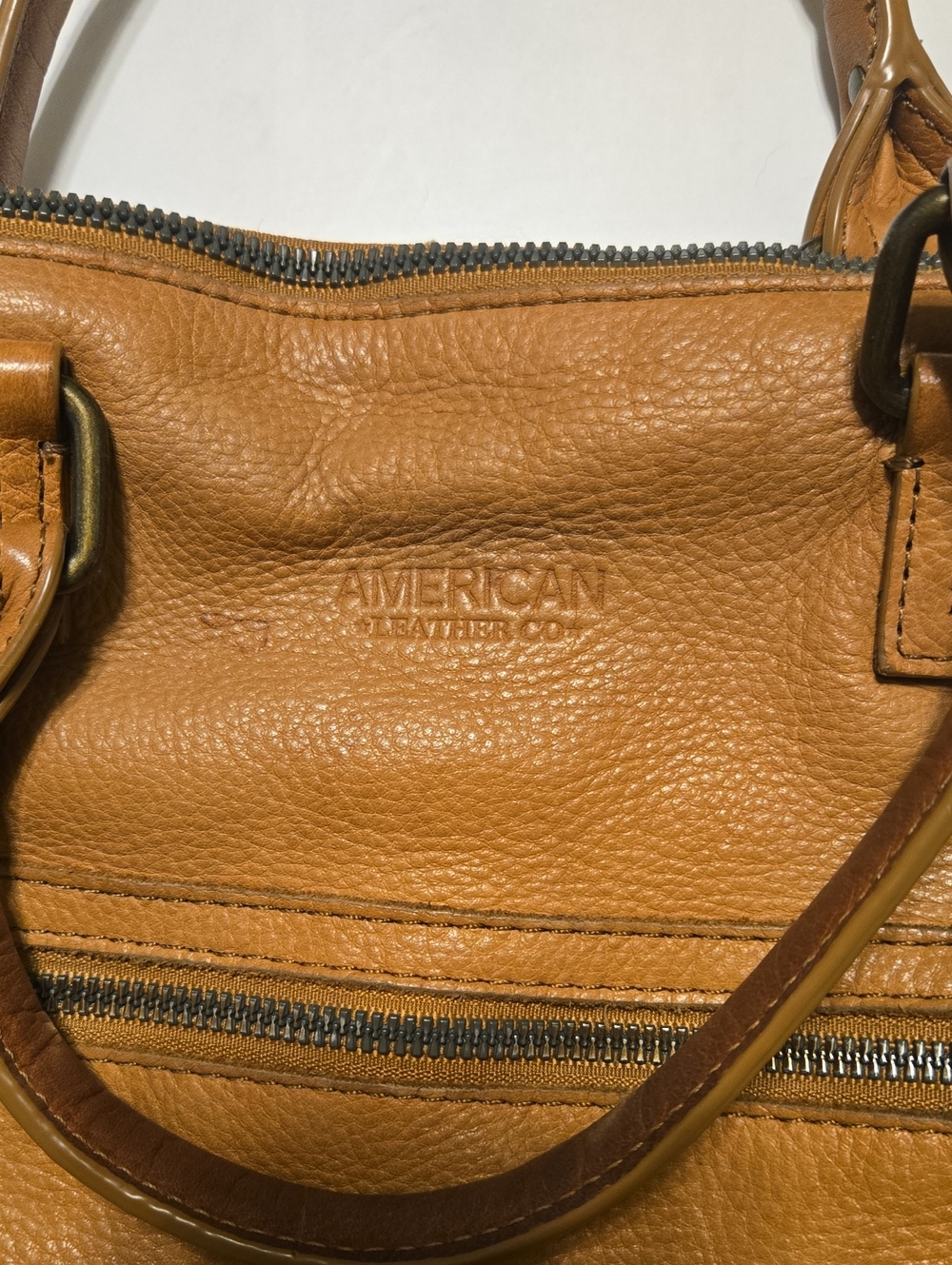 American Leather Leather Tan Leather Tote Bag with Shoulder Strap - Picture 2 of 5